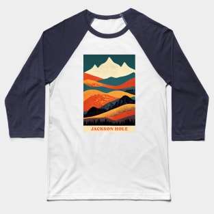 Jackson Hole Wyoming Retro Baseball T-Shirt